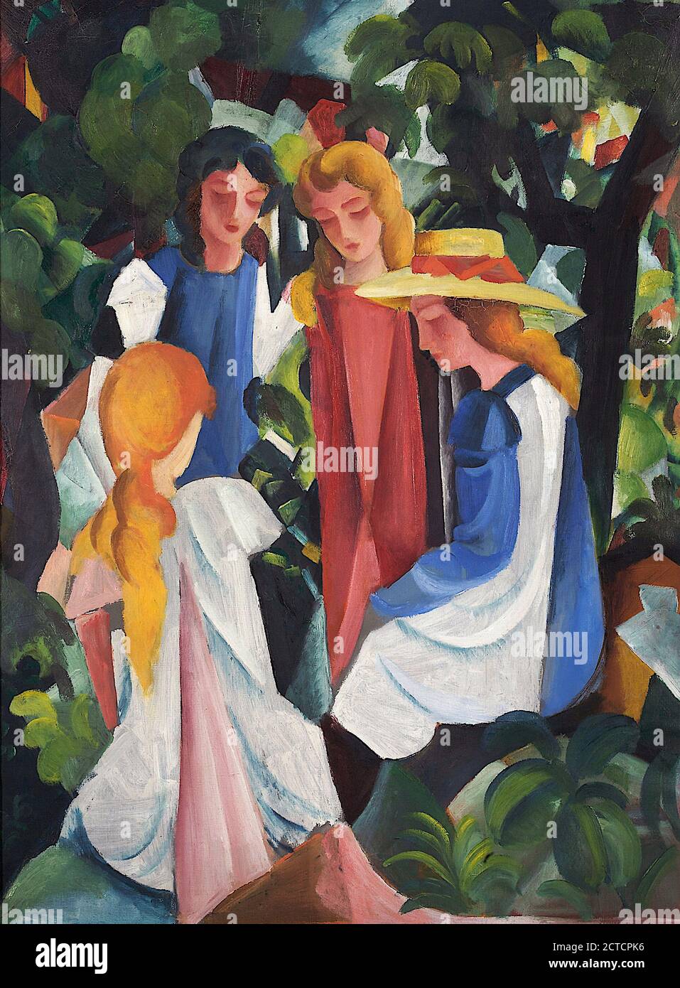 Quattro ragazze del pittore espressionista tedesco, August Macke (1887-1914), olio su tela, 1912/3 Foto Stock