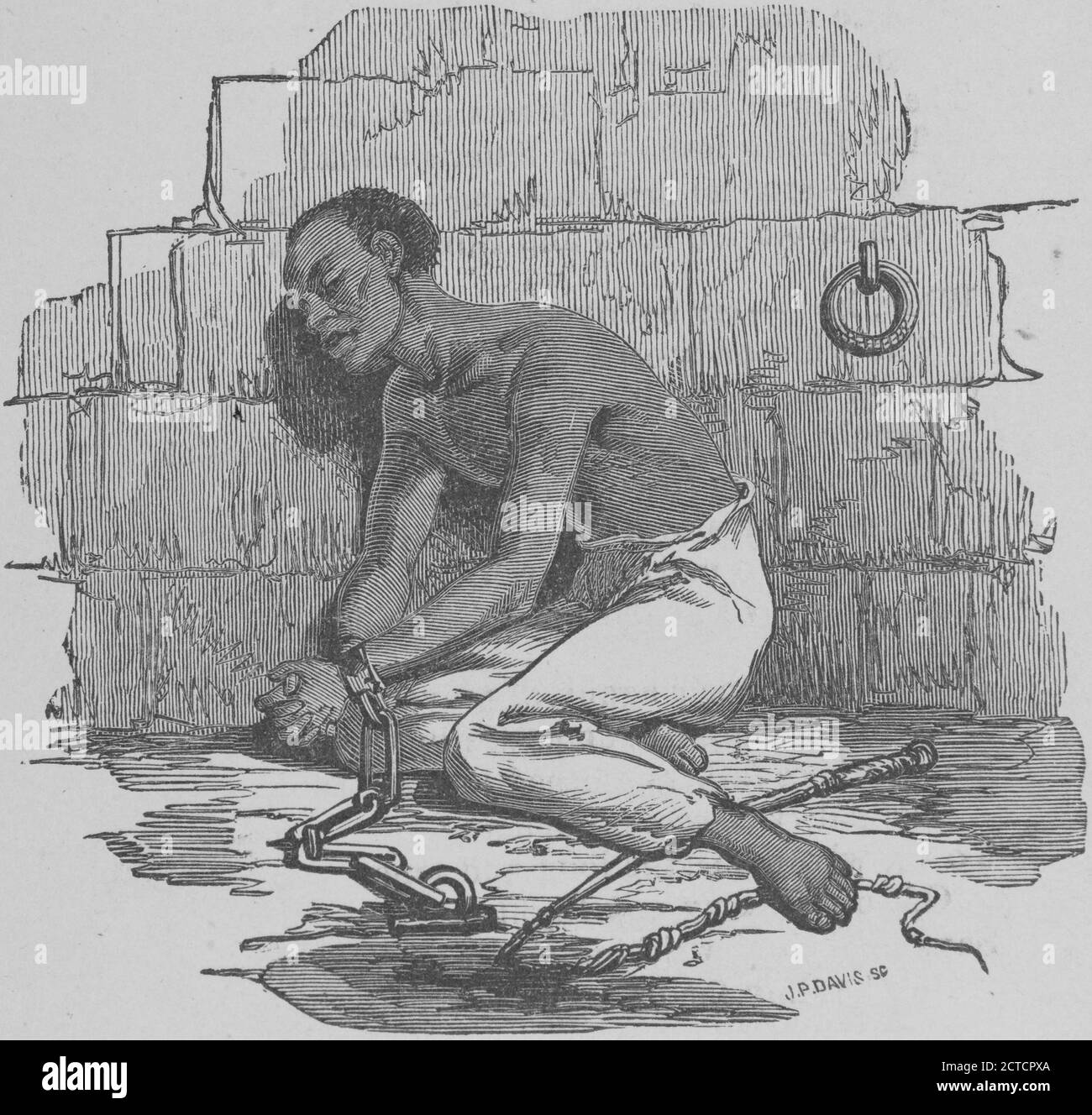Uno schiavo in catene., immagine fissa, 1866, Whittier, John Greenleaf (1807-1892 Foto Stock