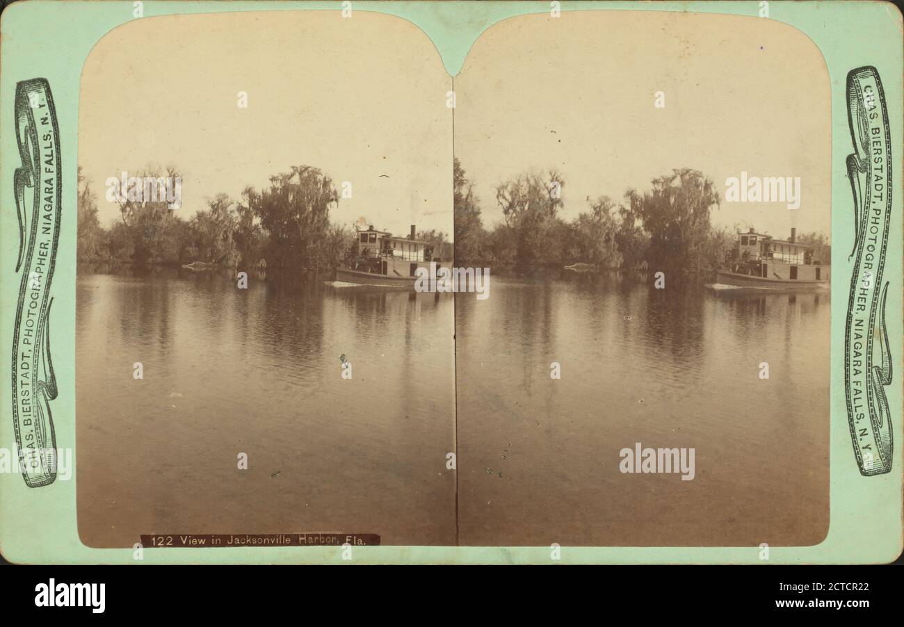 Vista nel porto di Jacksonville, Fla., immagine fissa, Stereographs, 1850 - 1930, Bierstadt, Charles (1819-1903 Foto Stock