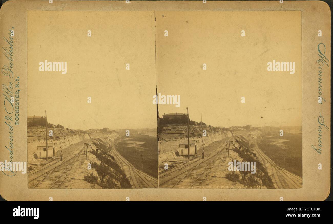 Interruttore a doppia traccia, San Paolo, Minn., immagine statica, Stereografi, 1850 - 1930 Foto Stock