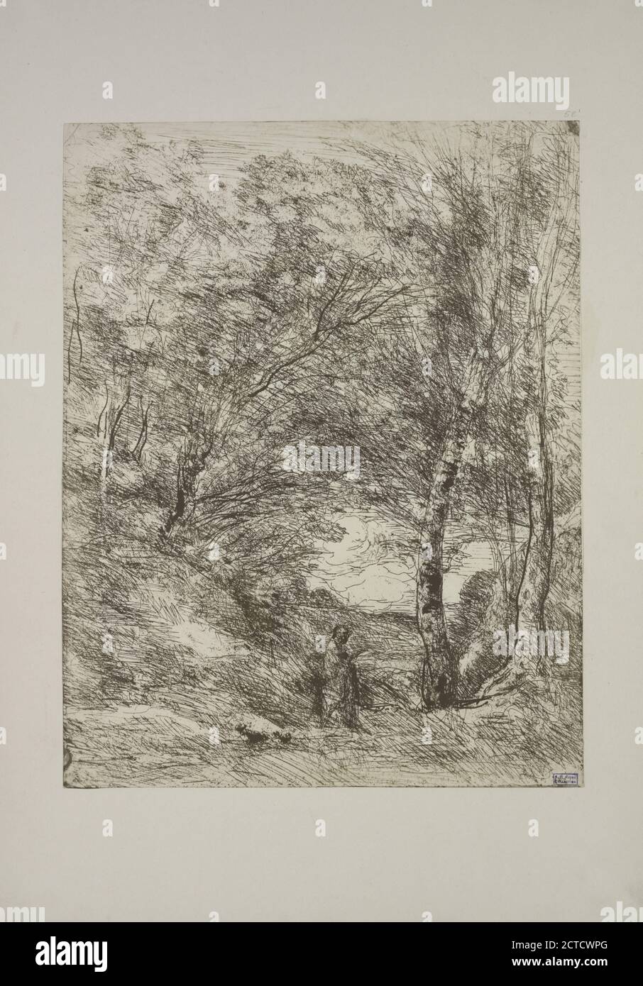 Les jardins d'Horace, Still Image, Prints, 1855, Corot, Jean-Baptiste-Camille (1796-1875 Foto Stock