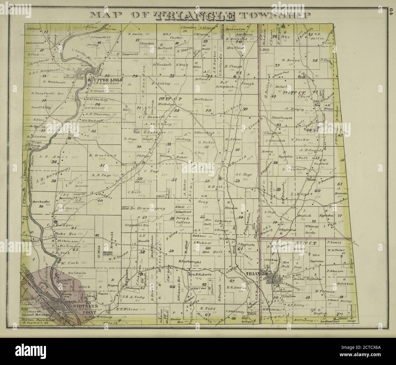 Mappa di Triangolo Township, immagine fissa, Atlases, 1876 Foto Stock