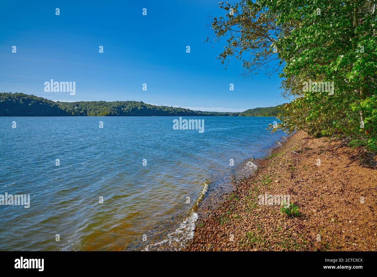 Litorale del lago Kentucky vicino al Kenlake state Resort Park, Kentucky. Foto Stock
