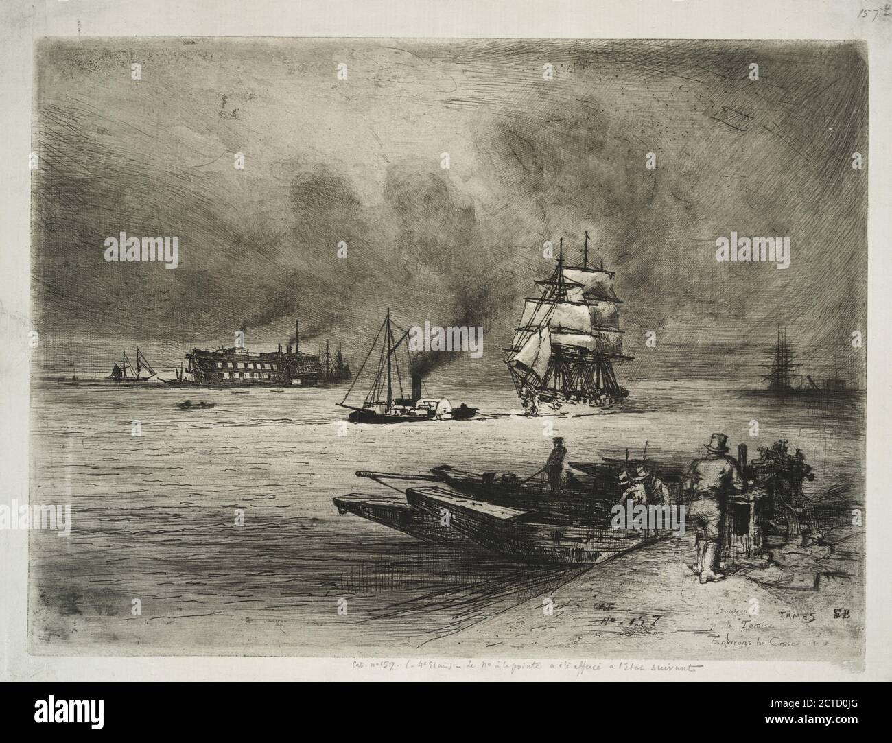 Environs de Gravesend., still image, Prints, 1883, Buhot, Félix Hilaire (1847-1898 Foto Stock
