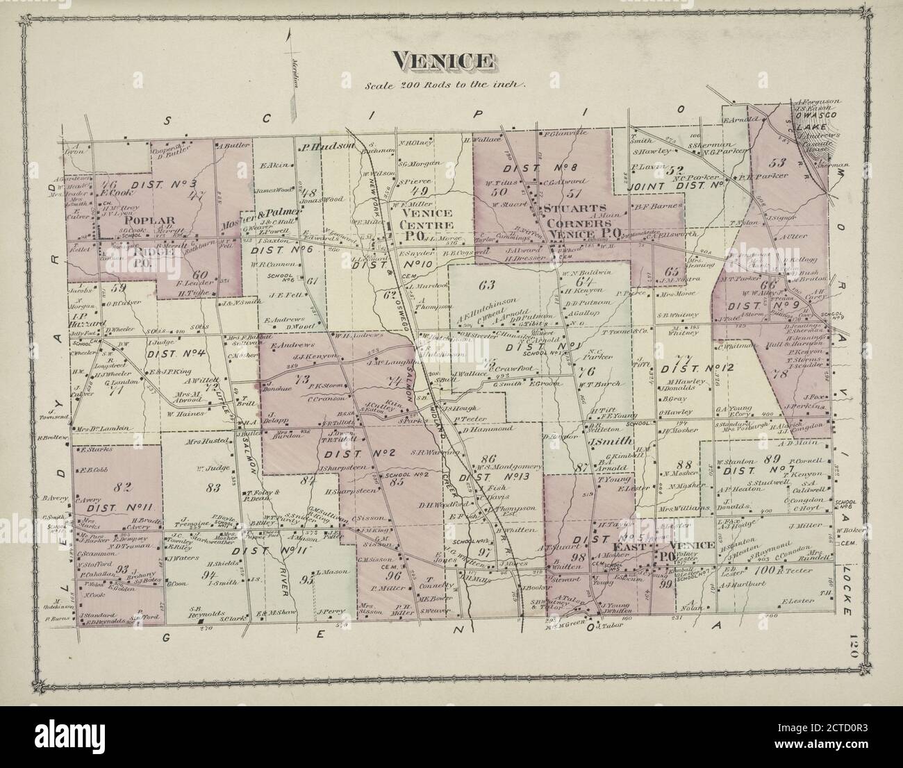 Venice Township, cartografia, Atlases, 1875, Beers, F. W. (Frederick W.), J.B. Beers & Co Foto Stock