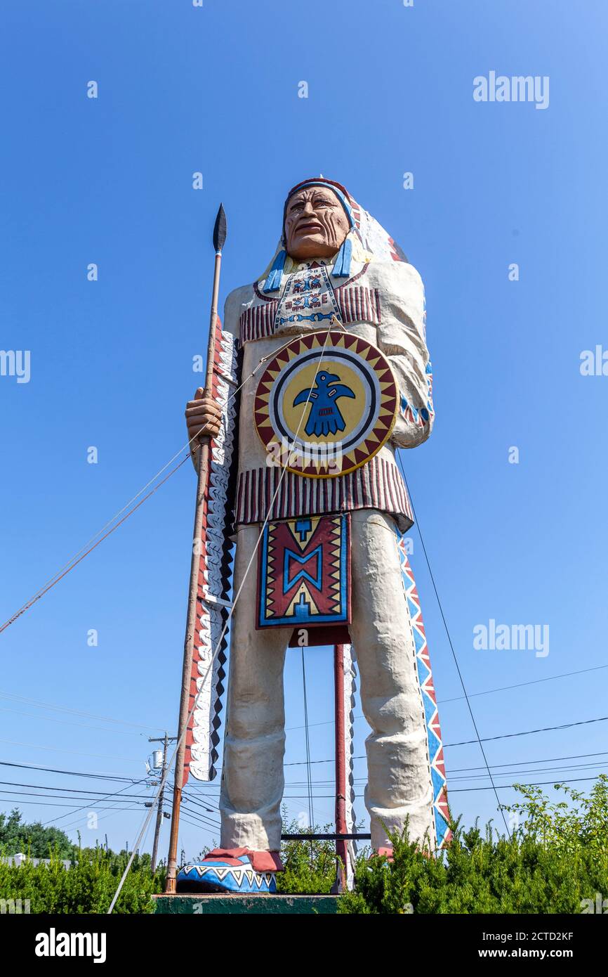 Big Indian statue, 117 US-1, Freeport, Maine, Stati Uniti Foto Stock