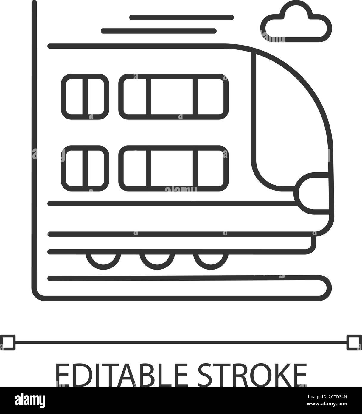 Icona lineare del treno a due velocità Illustrazione Vettoriale