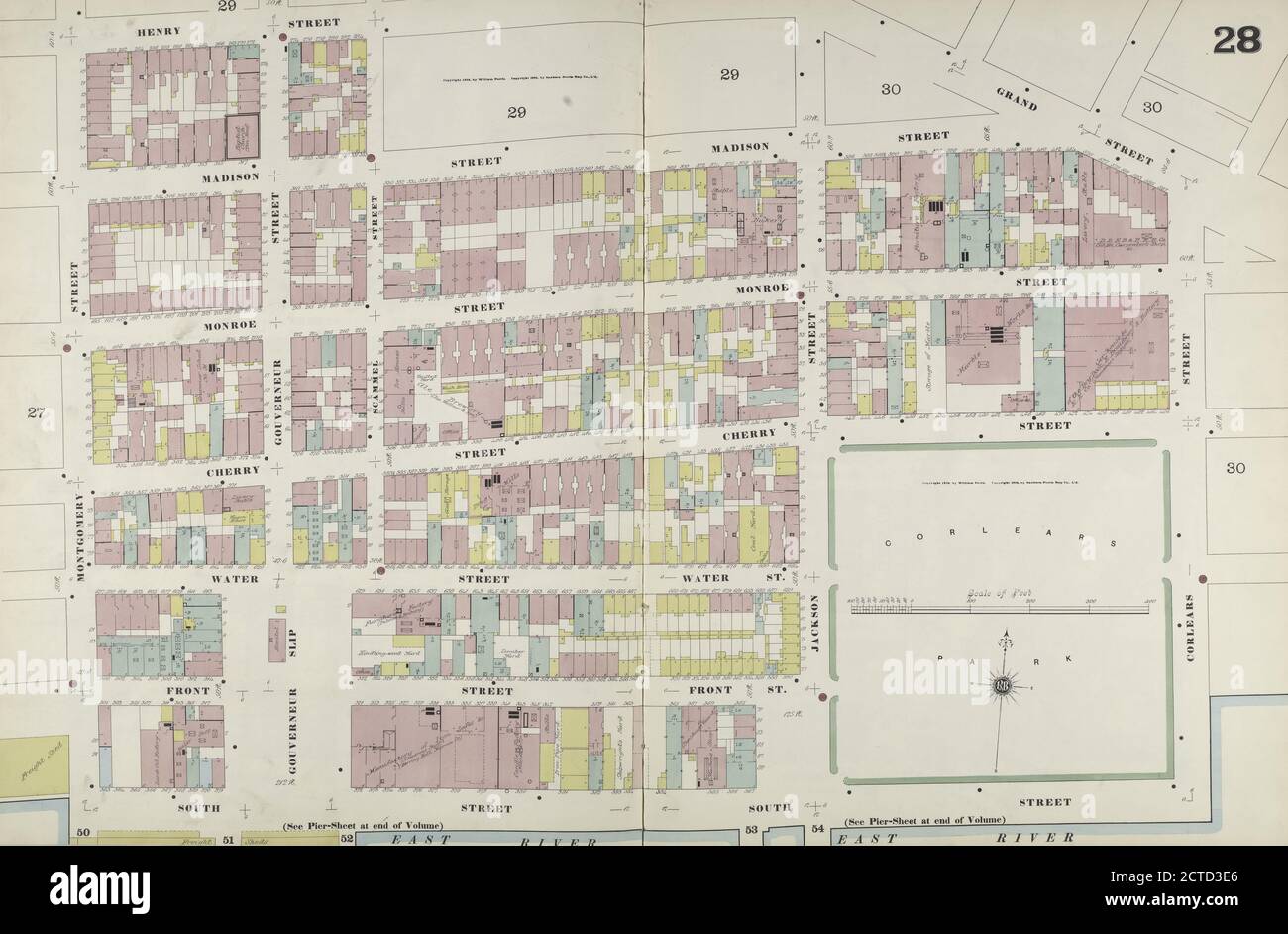 28 Map bounded by Grand St., Corlears St., South St., Montgomery St., Henry St., Still image, Maps, 1884- - 1894 Foto Stock