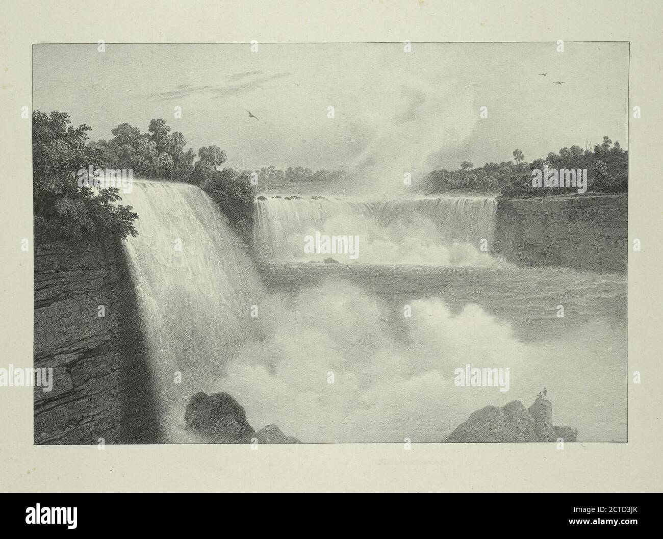 Cascate del Niagara dal lato americano, immagine fissa, stampe, 1601 - 1900, Milbert, Jacques Gérard (1766-1840 Foto Stock