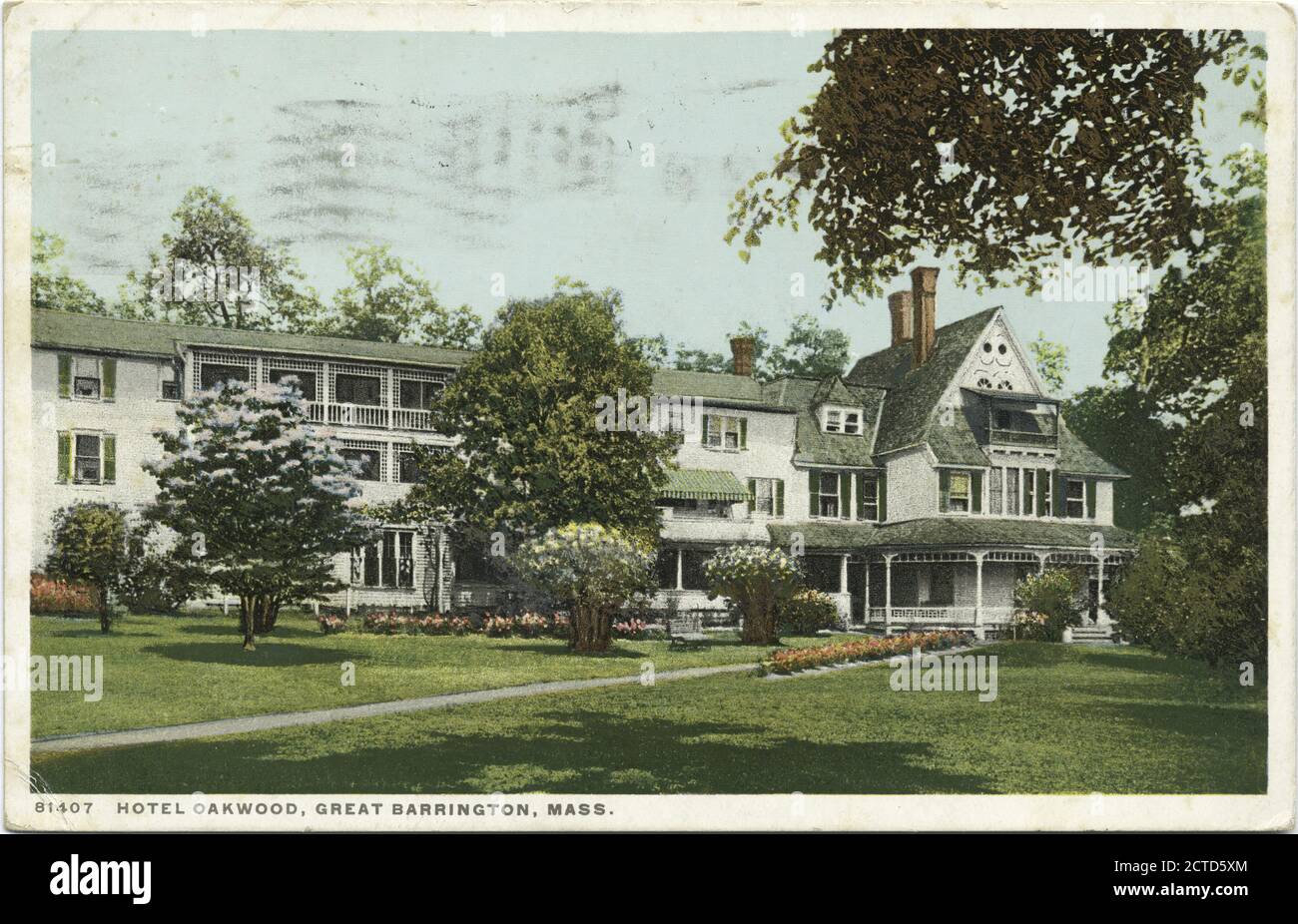 Esterno, Hotel Oakwood, Great Barrington, Mass., Still Image, Cartoline, 1898 - 1931 Foto Stock