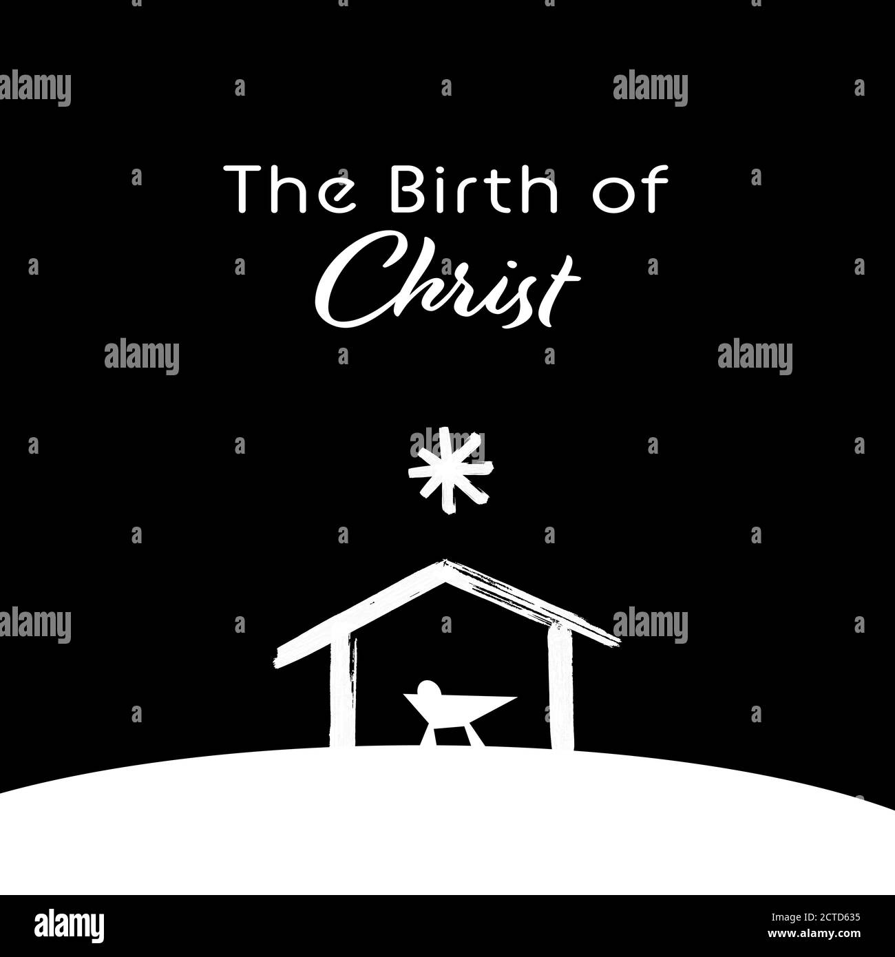 Tempo di Natale. Presepe scena. Bambino Gesù. Concetto di mangiatoia di Natale. Nascita di Cristo. Illustrazione Vettoriale