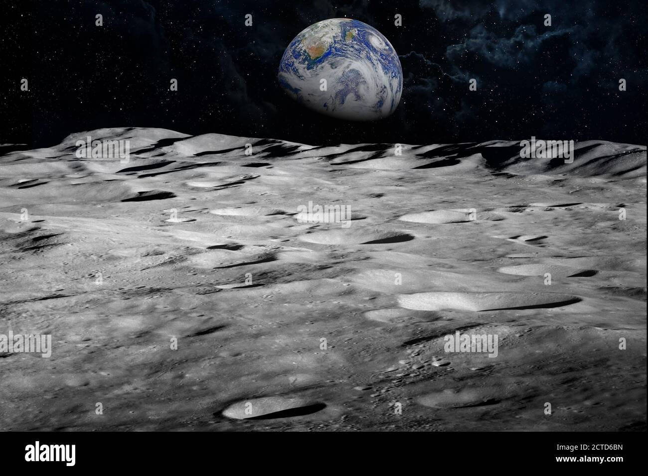 Terra dalla luna elementi di immagine dello spazio profondo di alta qualità di questa immagine fornita dalla NASA . Foto Stock
