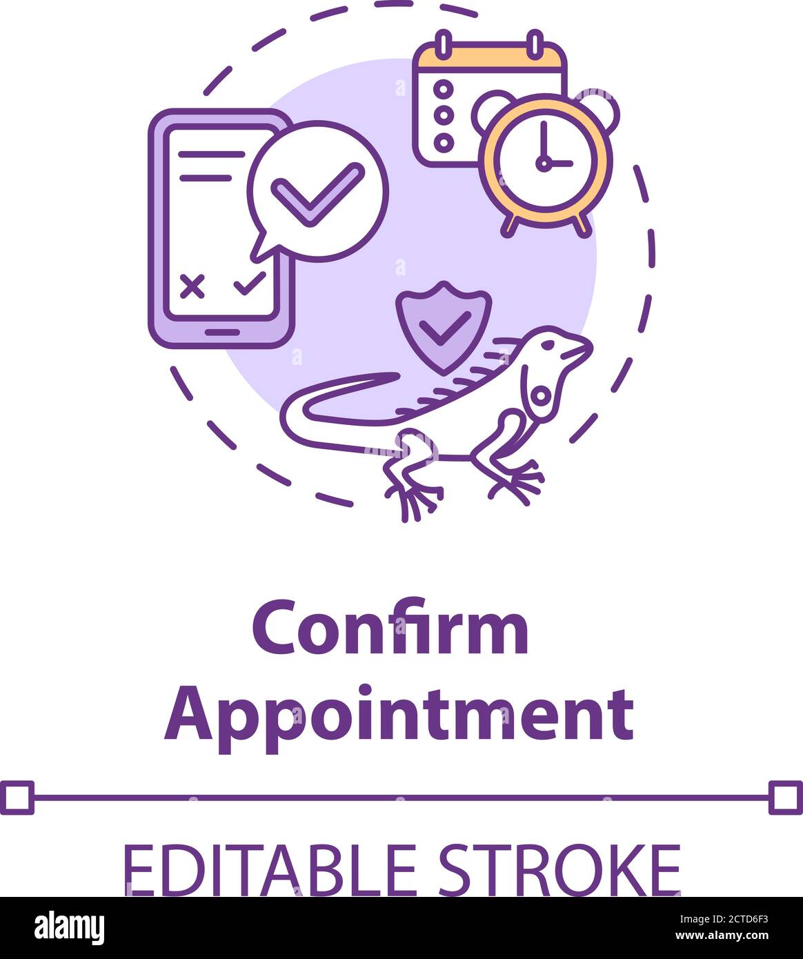 Confermare l'icona del concetto di appuntamento Illustrazione Vettoriale