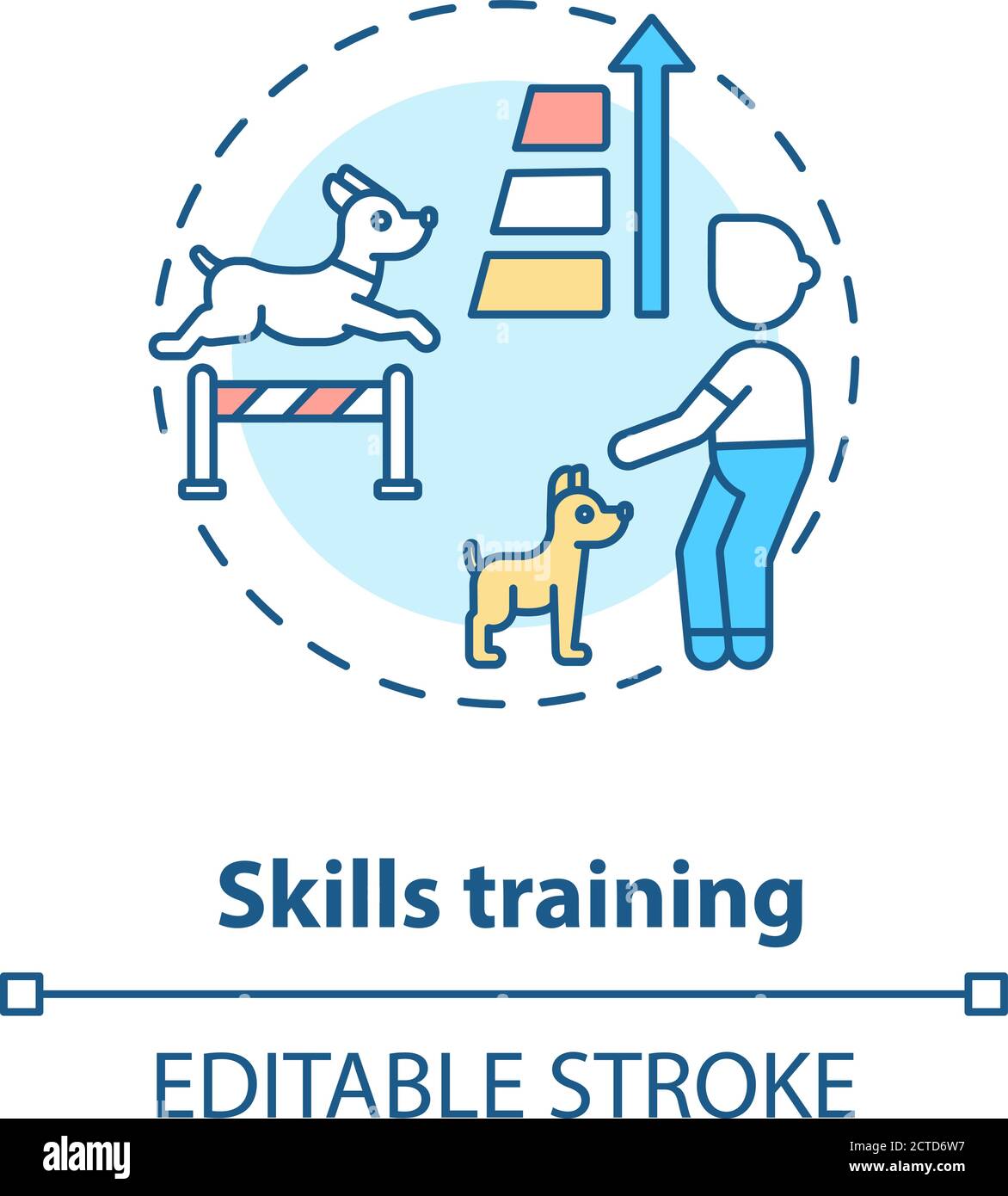 Icona del concetto di formazione sulle competenze Illustrazione Vettoriale