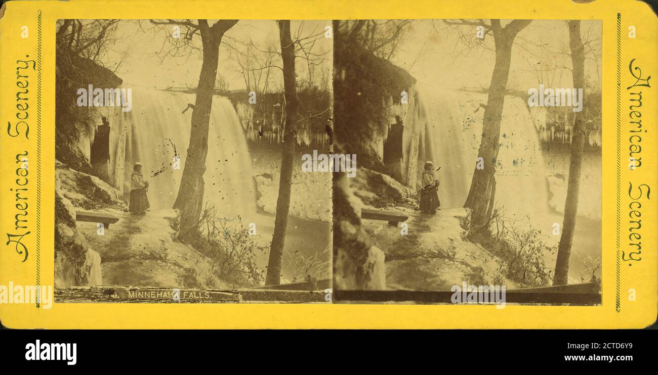 Cascate di Minnehaha., immagine, Stereographs, 1850 - 1930 Foto Stock