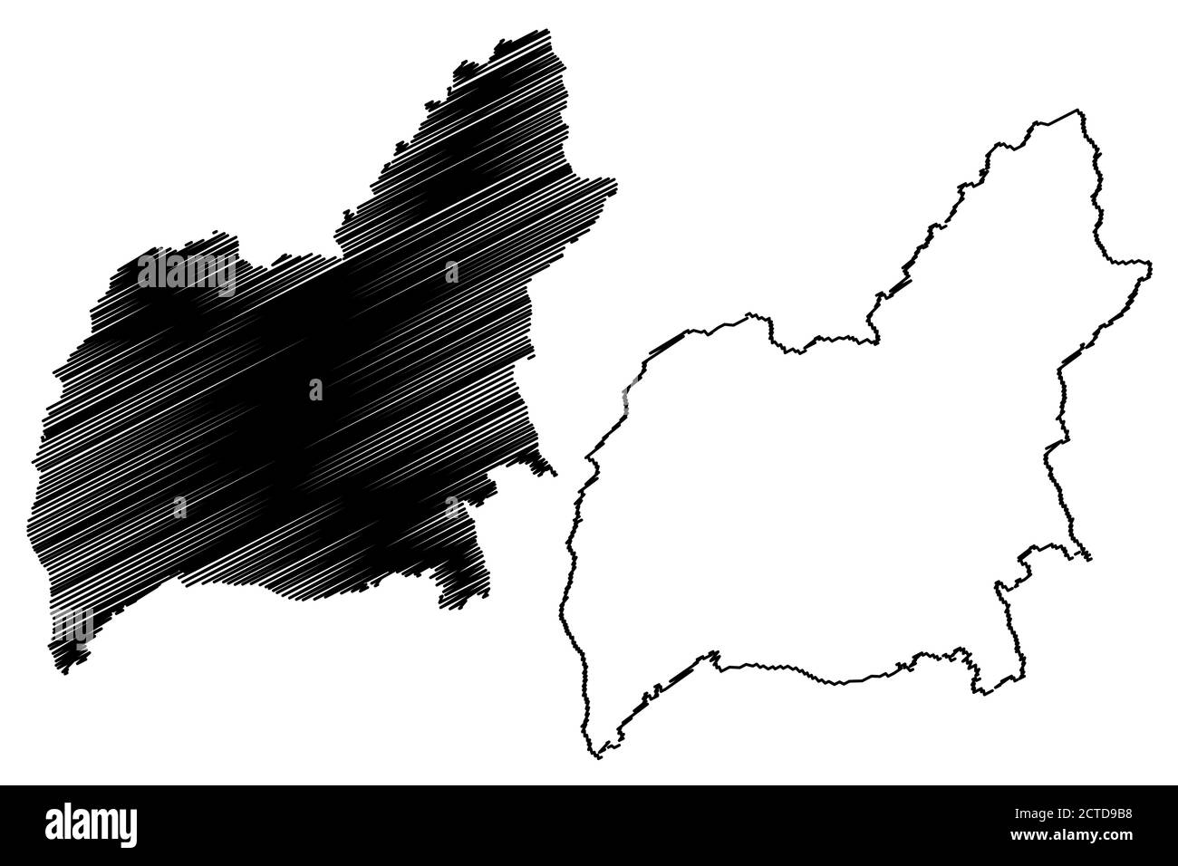 Guarulhos Città (Repubblica Federativa del Brasile, Stato di San Paolo) mappa vettoriale illustrazione, scrimble schizzo Città di Guarulhos mappa Illustrazione Vettoriale