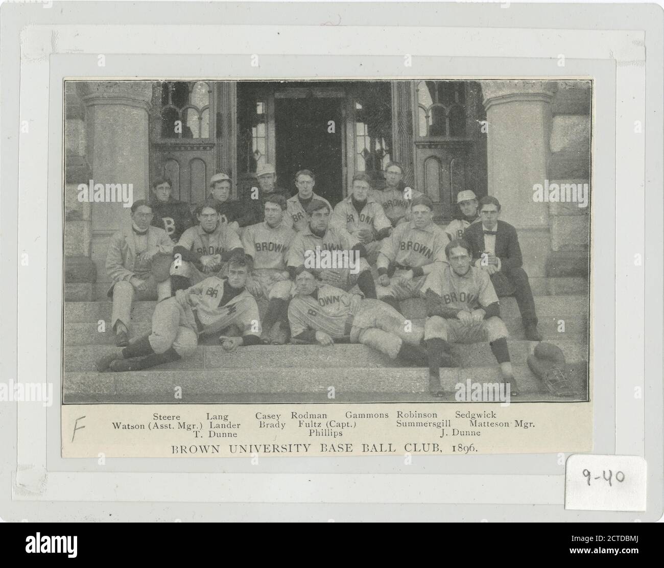 Brown University base Ball Club, 1896; Williams College base Ball Club, 1896., foto, fotografie, 1896 Foto Stock