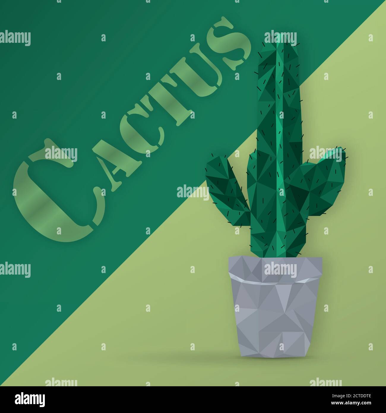 Estate. Buone vibrazioni con cactus geometrico in colori pastello alla moda. Testo : Cactus Illustrazione Vettoriale