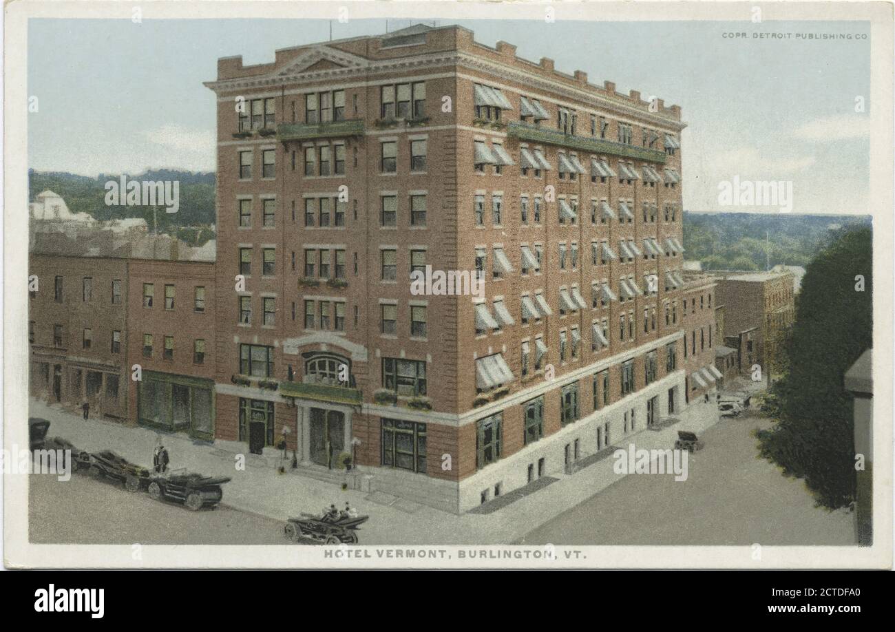 Hotel Vermont, Burlington, Vermont, Vt., immagine, Cartoline, 1898 - 1931 Foto Stock