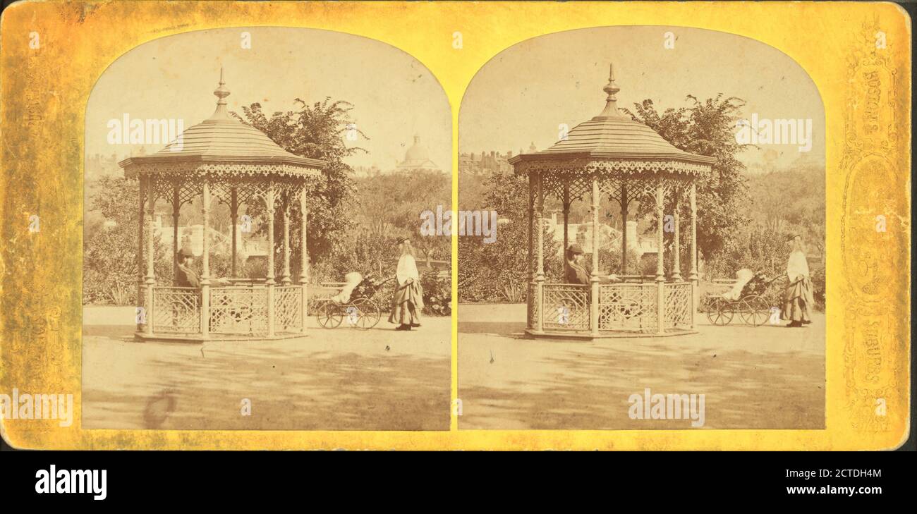 Il Giardino pubblico., immagine fissa, Stereografi, 1850 - 1930 Foto Stock
