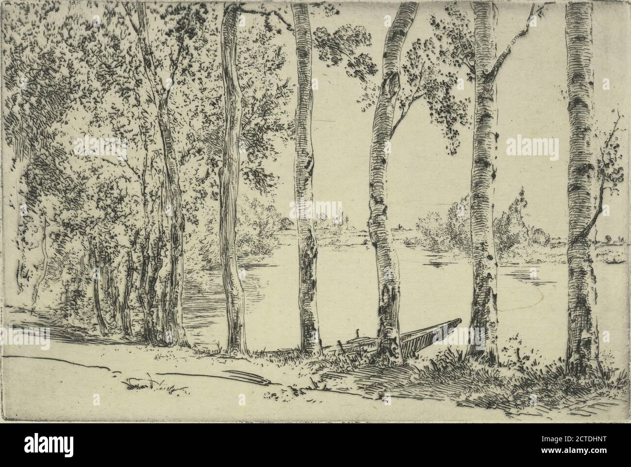 Trembles au bord de la Seine., immagine fissa, stampe, 1852 - 1882 Foto Stock