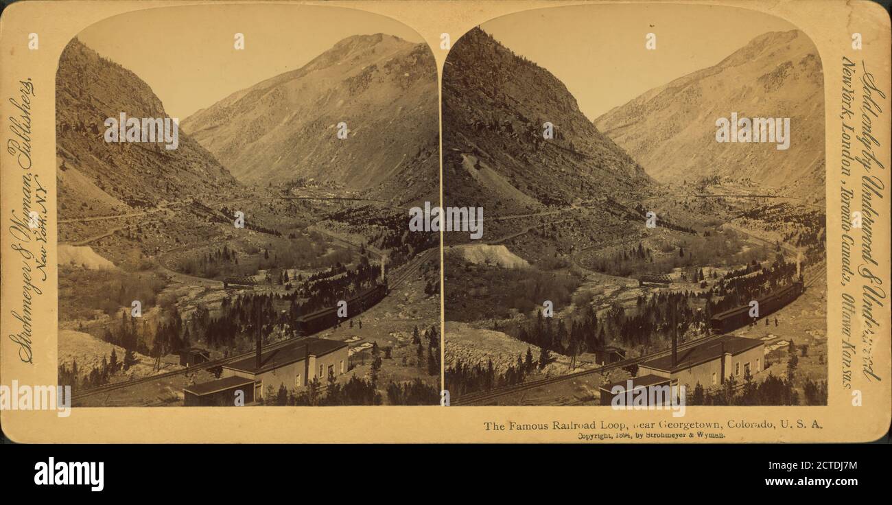 Il famoso anello ferroviario, vicino a Georgetown, Colorado, U.S.A., fermo immagine, Stereographs, 1850 - 1930 Foto Stock