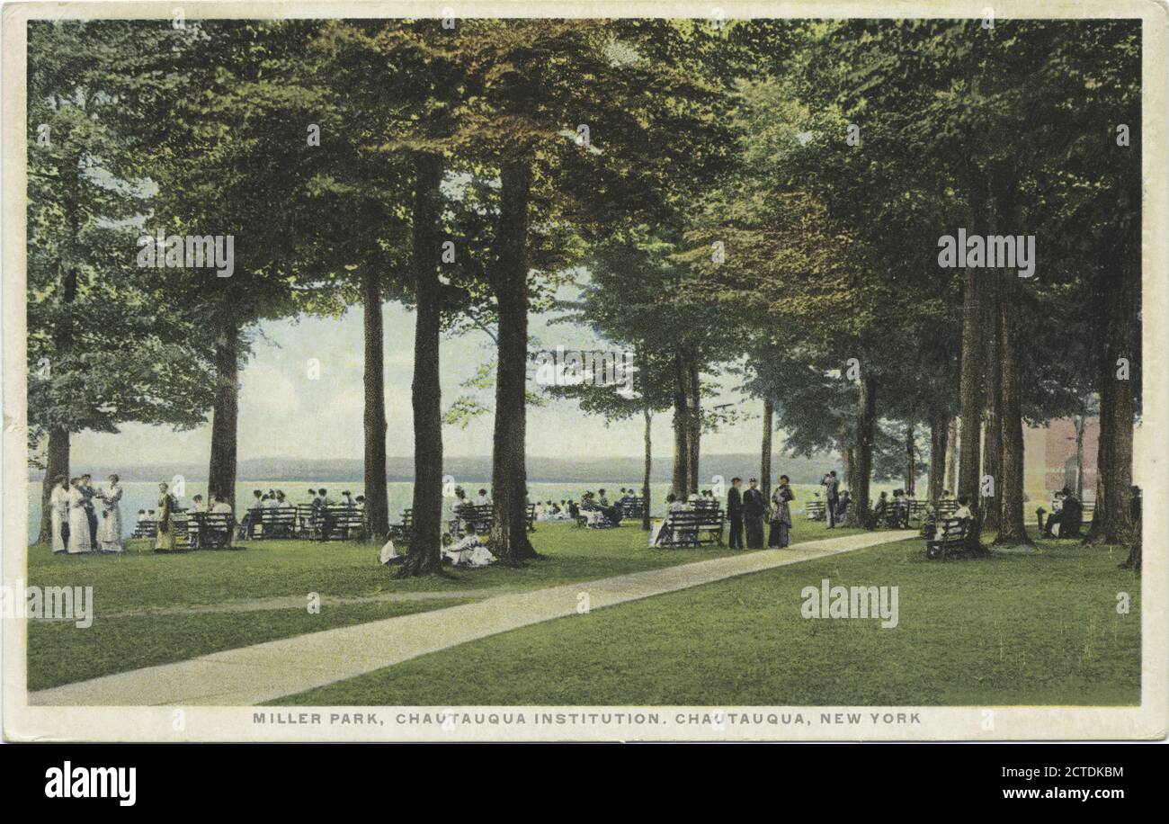 Miller Park, Chautauqua Institution, Chautauqua, New York, Still Image, Cartoline, 1898 - 1931 Foto Stock