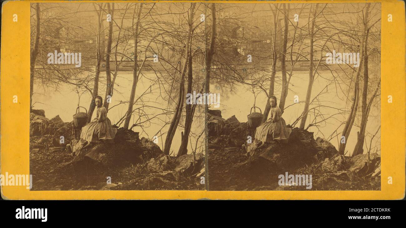 Riposo a lato del vialetto, immagine fissa, Stereografi, 1850 - 1930 Foto Stock