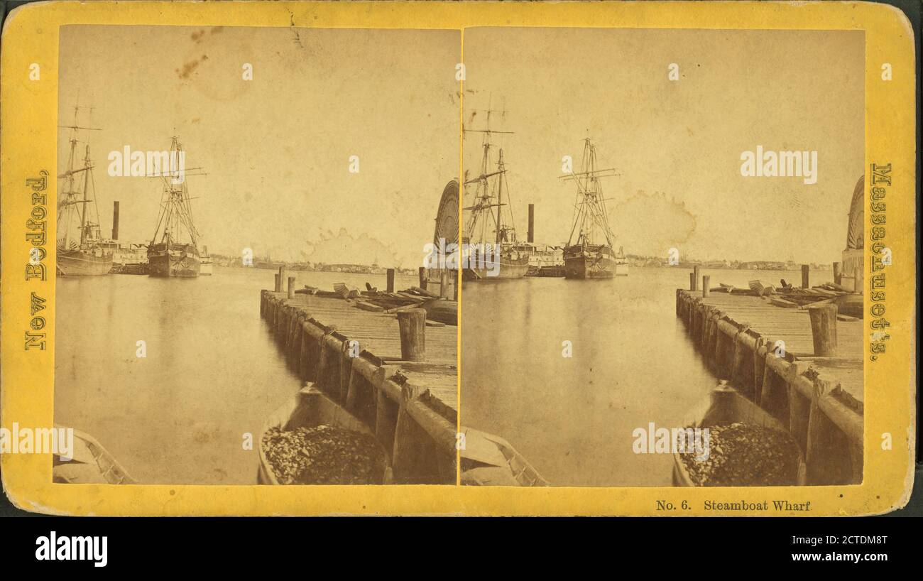 Steamboat Wharf., immagine, Stereographs, 1850 - 1930 Foto Stock