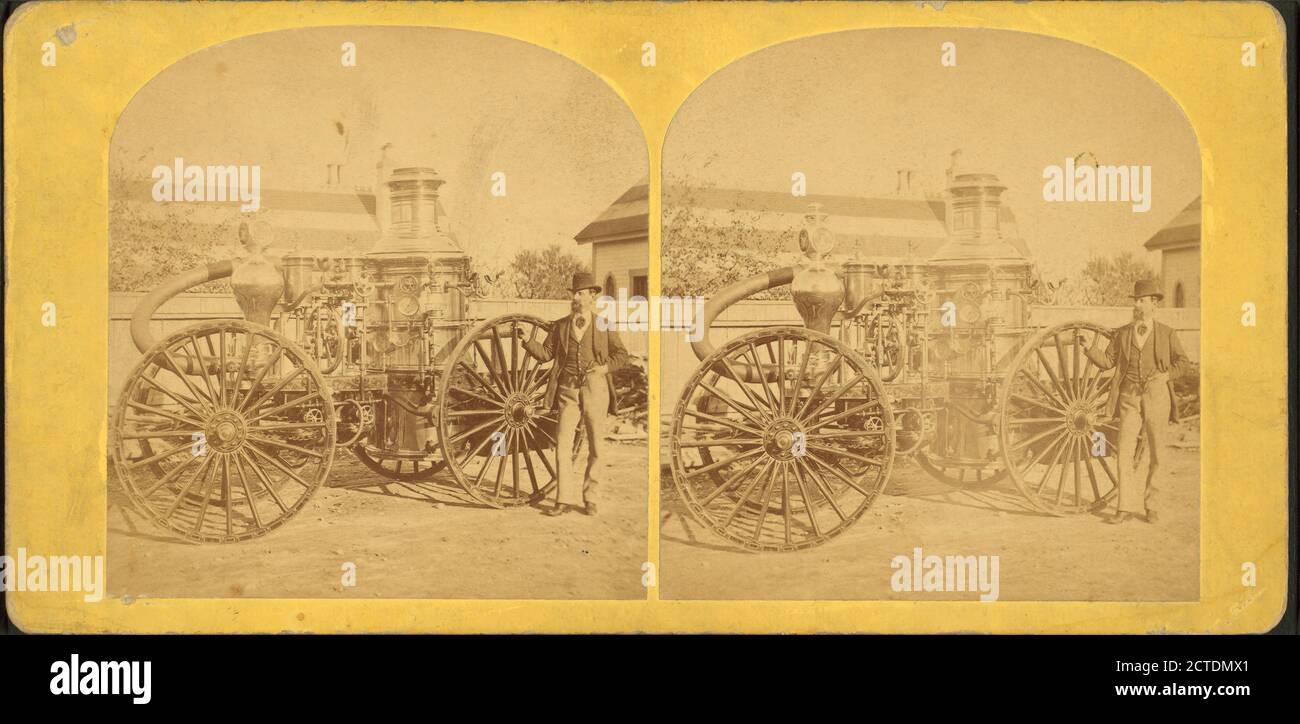 Foxboro Steam Fire Engine., still image, Stereographs, 1850 - 1930 Foto Stock