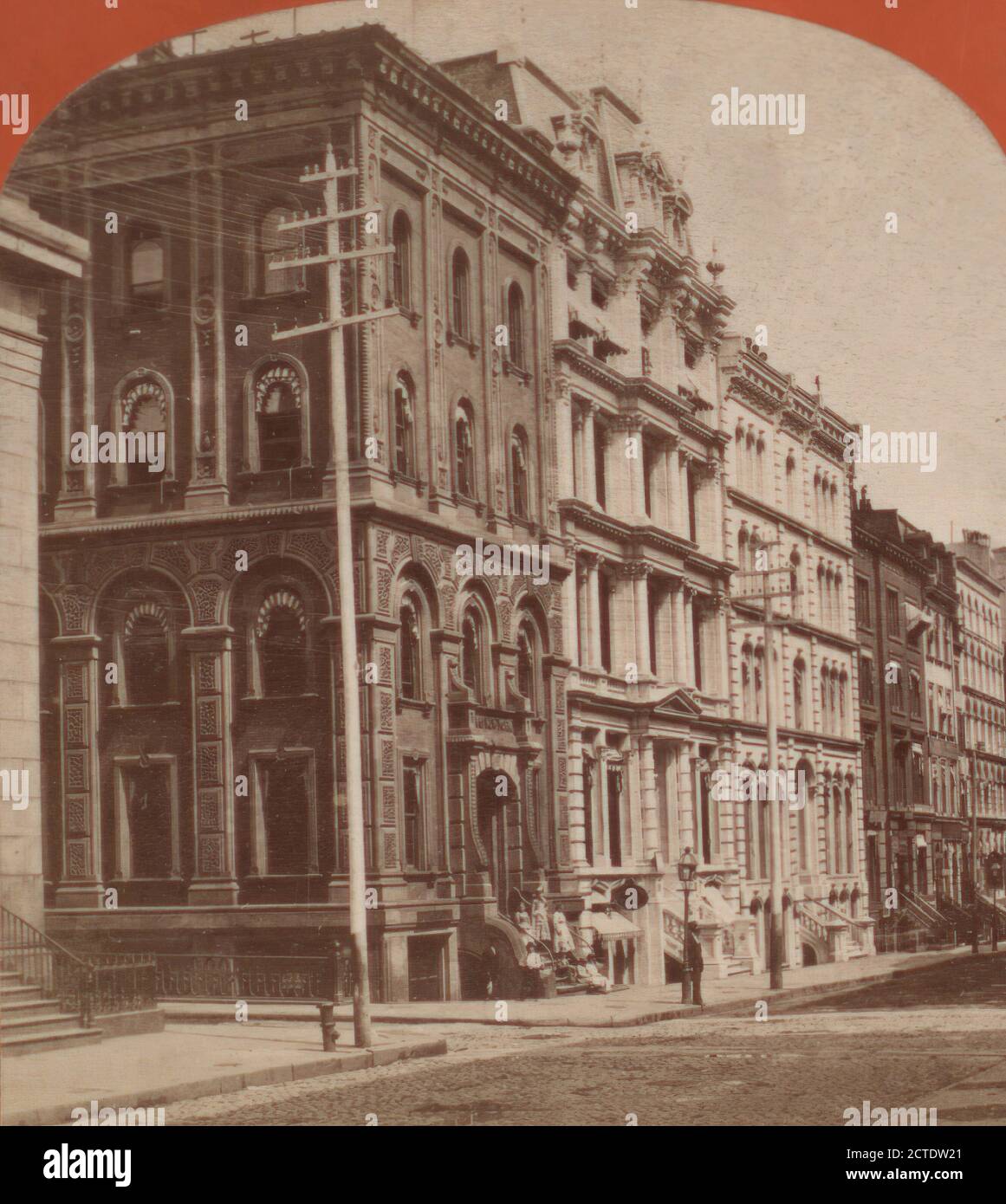 Wall Street Below William., 1865, New York (state), New York (N. Y.), New York, Manhattan (New York, N. Y.), Wall Street (New York, N. Y Foto Stock