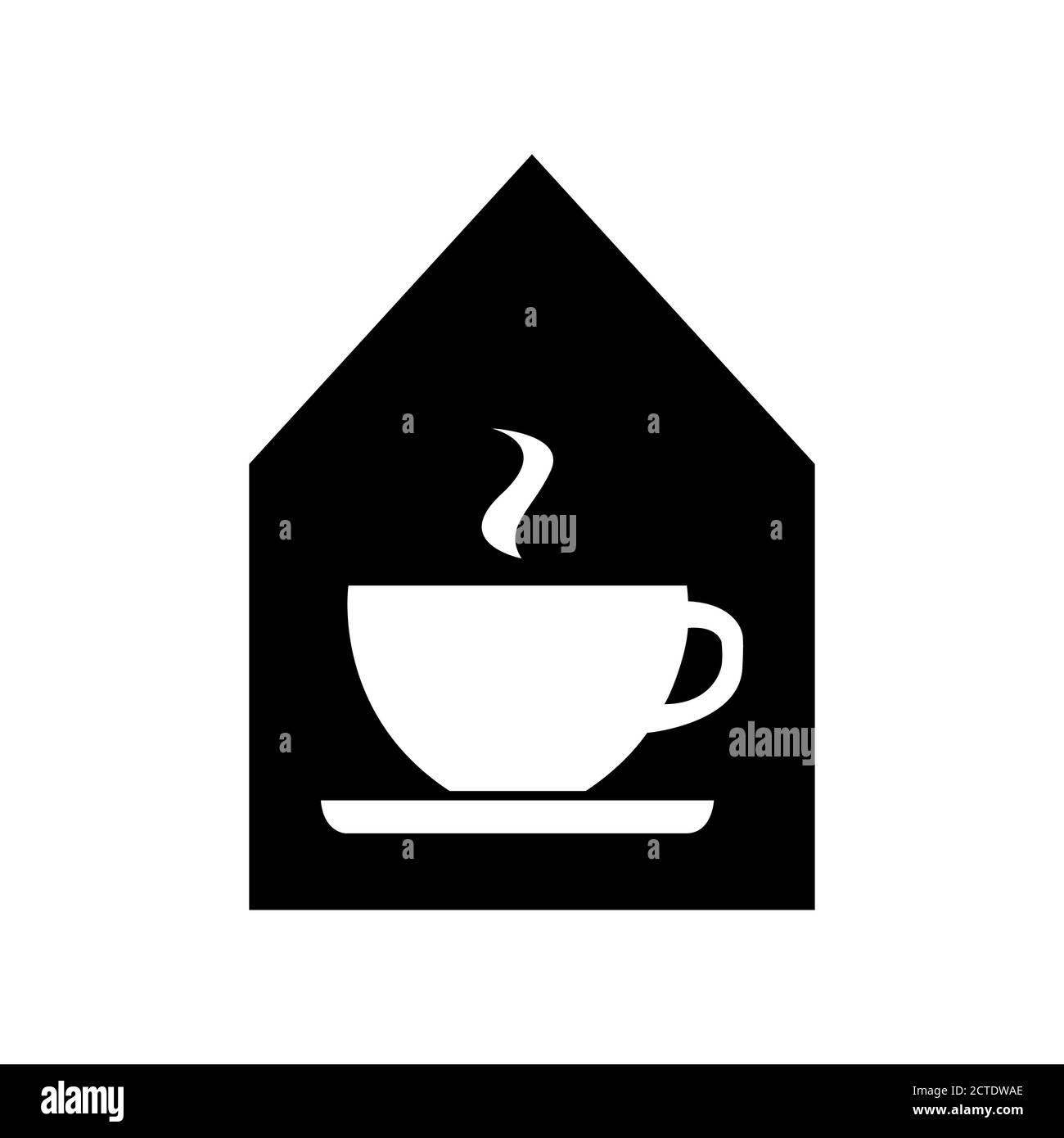 Sala da caffè nell'icona del caffè, tazza in casa, simbolo minimalista dell'illustrazione vettoriale Illustrazione Vettoriale