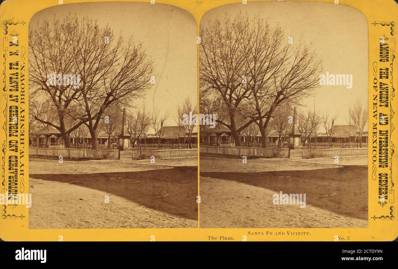 The plaza., Bennett, G. C. (1846-1945), New Mexico, Santa Fe (N.M Foto Stock