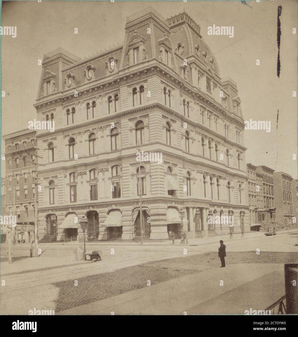 New Masonic Temple, Twenty-Third St. & 6th Ave., Fisher, A. J. (Albert J.) (1842-1882), Masonic Hall (New York, N.Y.), ca. 187-, New York (state), New York (N.Y.), Manhattan (New York, N.Y.), Twenty-Third Street (New York, N. Y Foto Stock