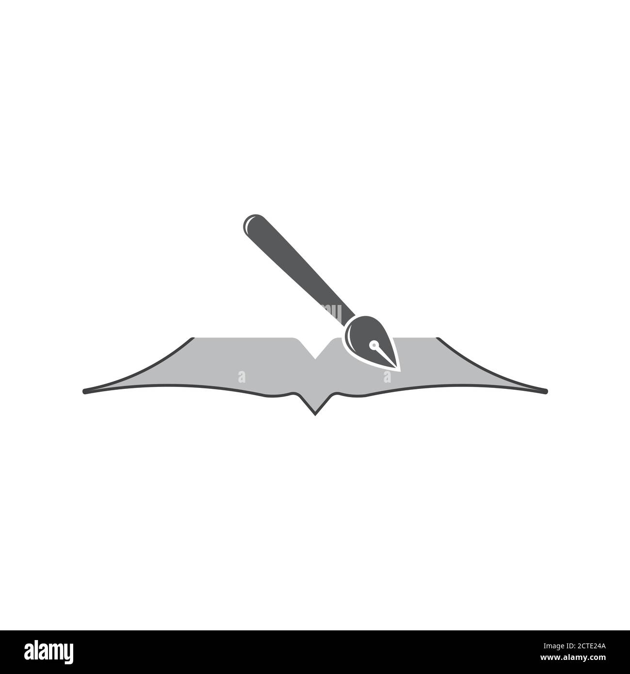 inchiostro a penna e vettore del logo del simbolo della formazione del libro Illustrazione Vettoriale