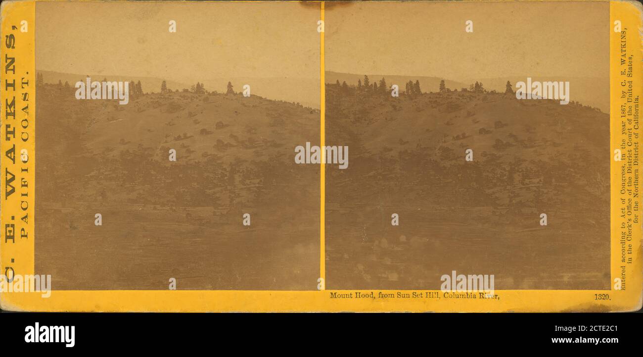 Mount Hood from Sunset Hill, Columbia River., Watkins, Carleton E. (1829-1916), 1867, Oregon Foto Stock