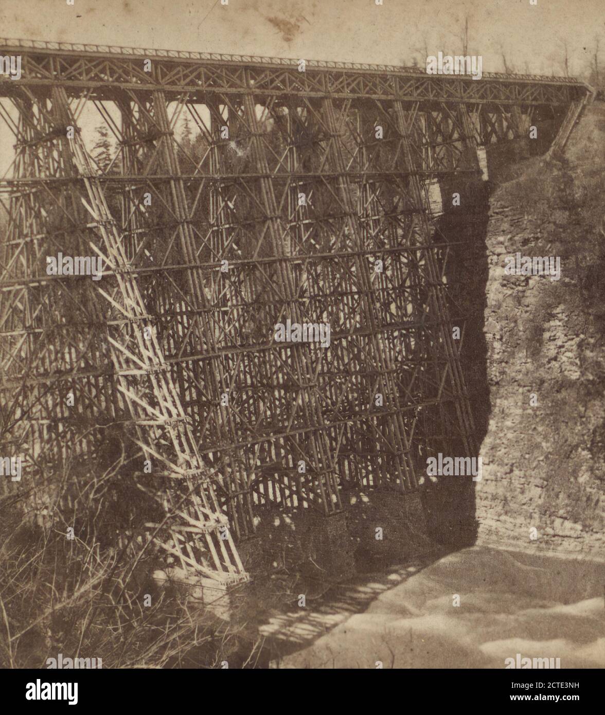 Rail Road Bridge., Bowtell, Chas. W. (Charles W.), Miller & Best, 1870, New York (state), Portage (N. Y.), Genesee River (Pa. E N. Y Foto Stock