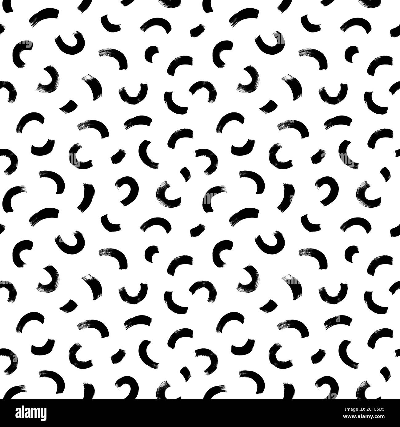 Semi cerchi pennellate vettoriali motivo senza giunture. Illustrazione Vettoriale