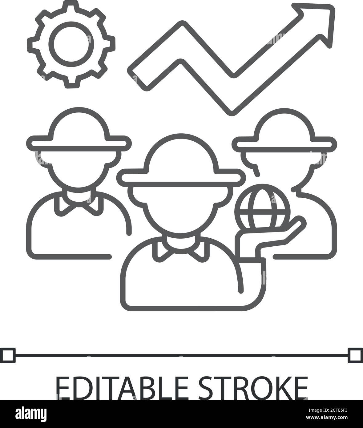 Icona lineare dello sviluppo culturale Illustrazione Vettoriale