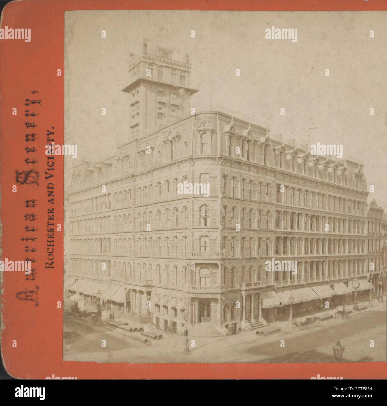 Powers' Commercial Buildings., Monroe, George H. --(Hibbard) (1851-1916), 1878, New York (state), Rochester (N. Y Foto Stock
