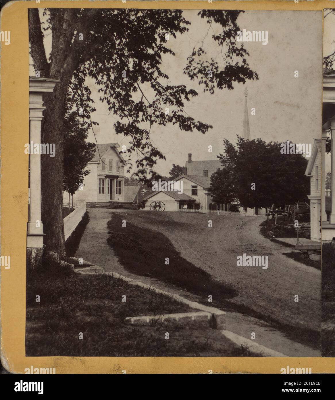 Vista di una zona residenziale, Wevertown, N.Y., Morehouse, M. A., Streets, New York (state), Warren County (N.Y.) Foto Stock