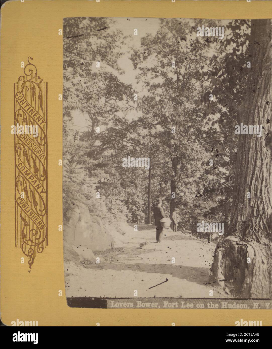 Lovers Bower, Fort Lee on the Hudson, N.Y., Continent Stereoscopic Company, Cliffs, Trails & Paths, New York (state), Hudson River (N. Y. e N.J.), Palisades (N. J. e N. Y.), New Jersey Foto Stock