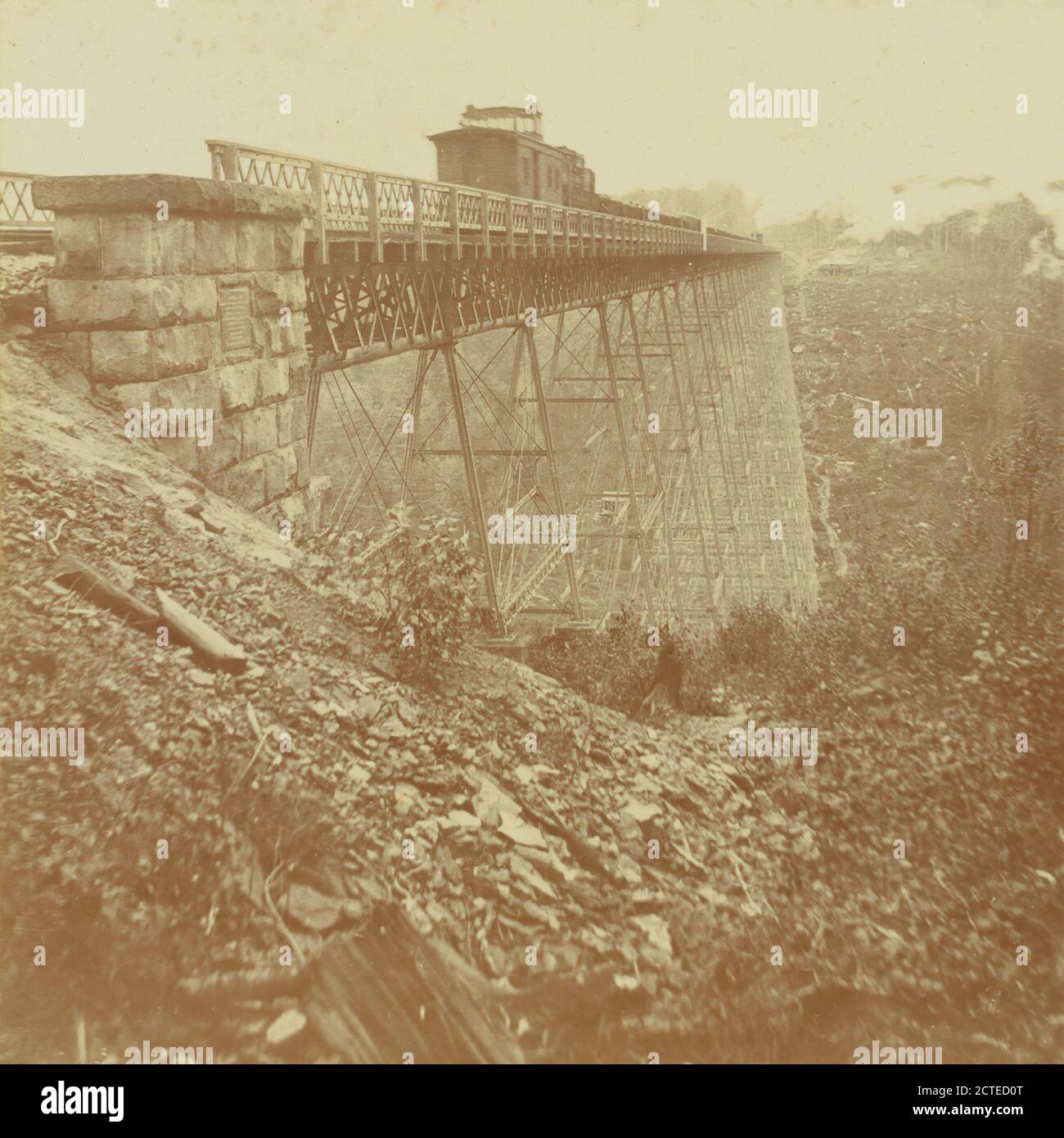 Kinzua Viaduct 301 m. alta B. R. & P. Ry., Webster & Albee, Pennsylvania Foto Stock