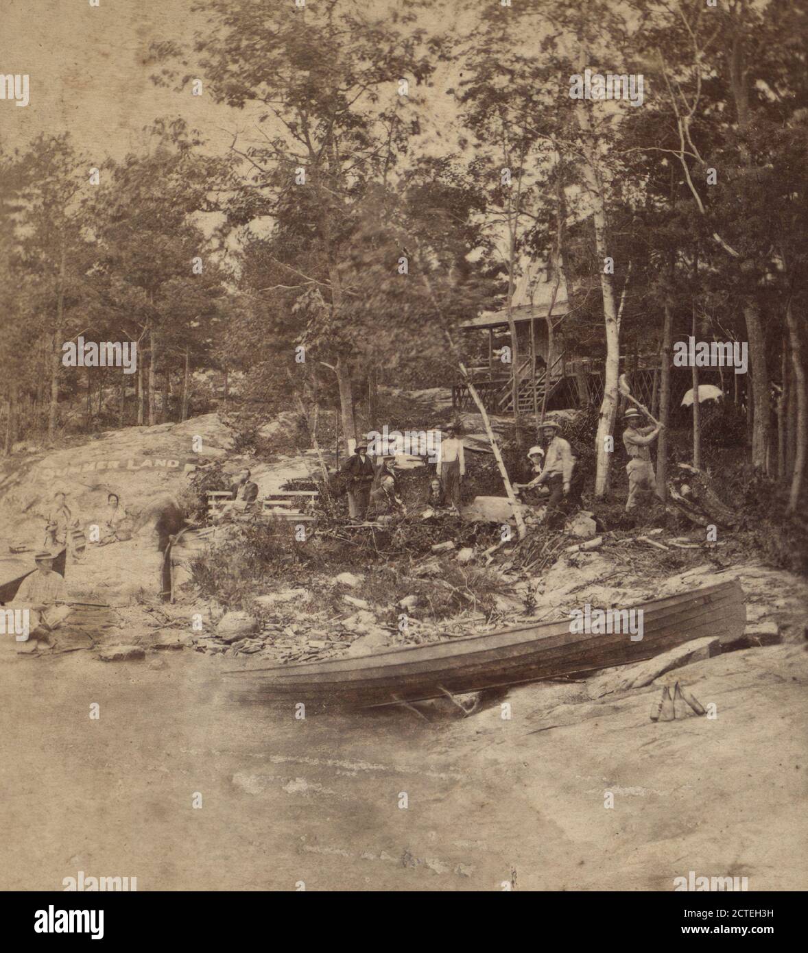 Vista del Rev. J.M. Pullman's, Summer Land., McIntyre, A. C., New York (state), Thousand Islands (N.Y. e ont Foto Stock