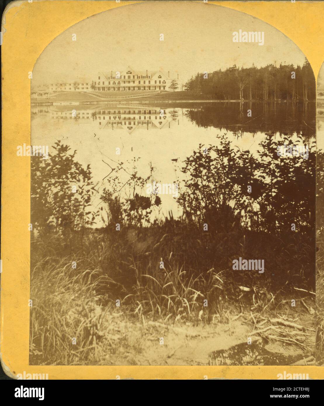 Lago SACO e Crawford House, White Mts., Kilburn, B. W. (Benjamin West) (1827-1909), Crawford House (Hotel : Carroll, N.H.), Lakes & Ponds, Hotels, New Hampshire, Crawford Notch (N.H.), White Mountains (N.H. e Me Foto Stock