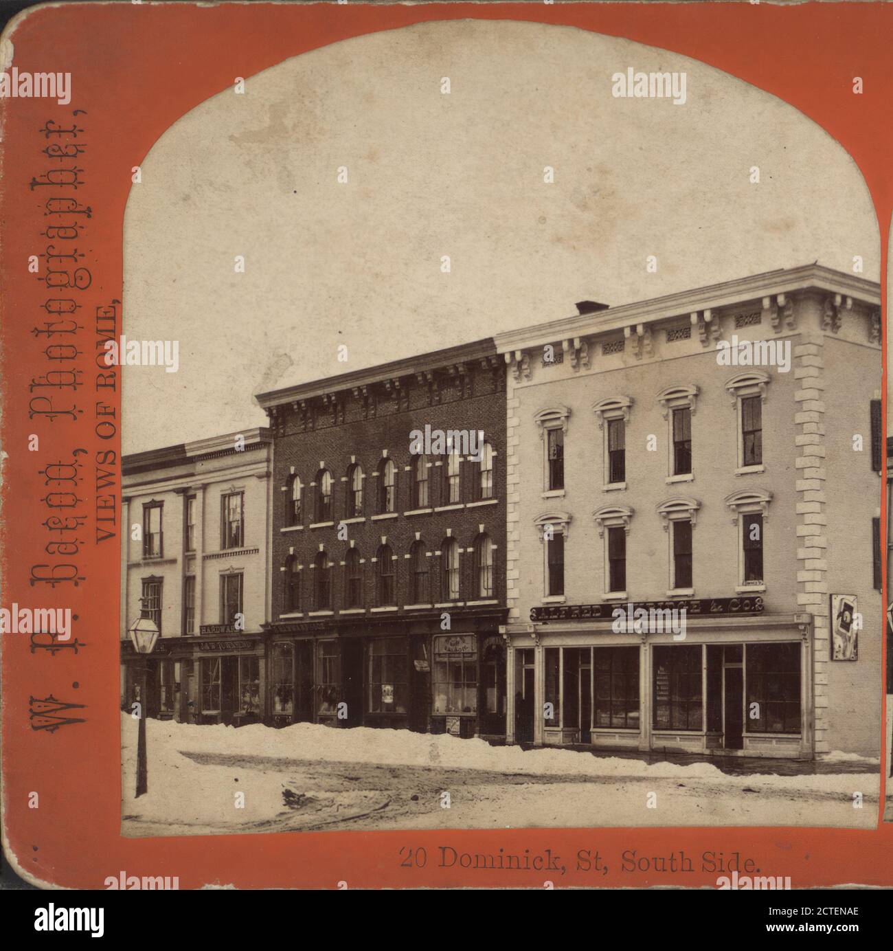 Dominick Street, lato sud. Vista di un edificio commerciale., Bacon, W. P., Commercial Buildings, New York (Stato), Roma (N. Y Foto Stock