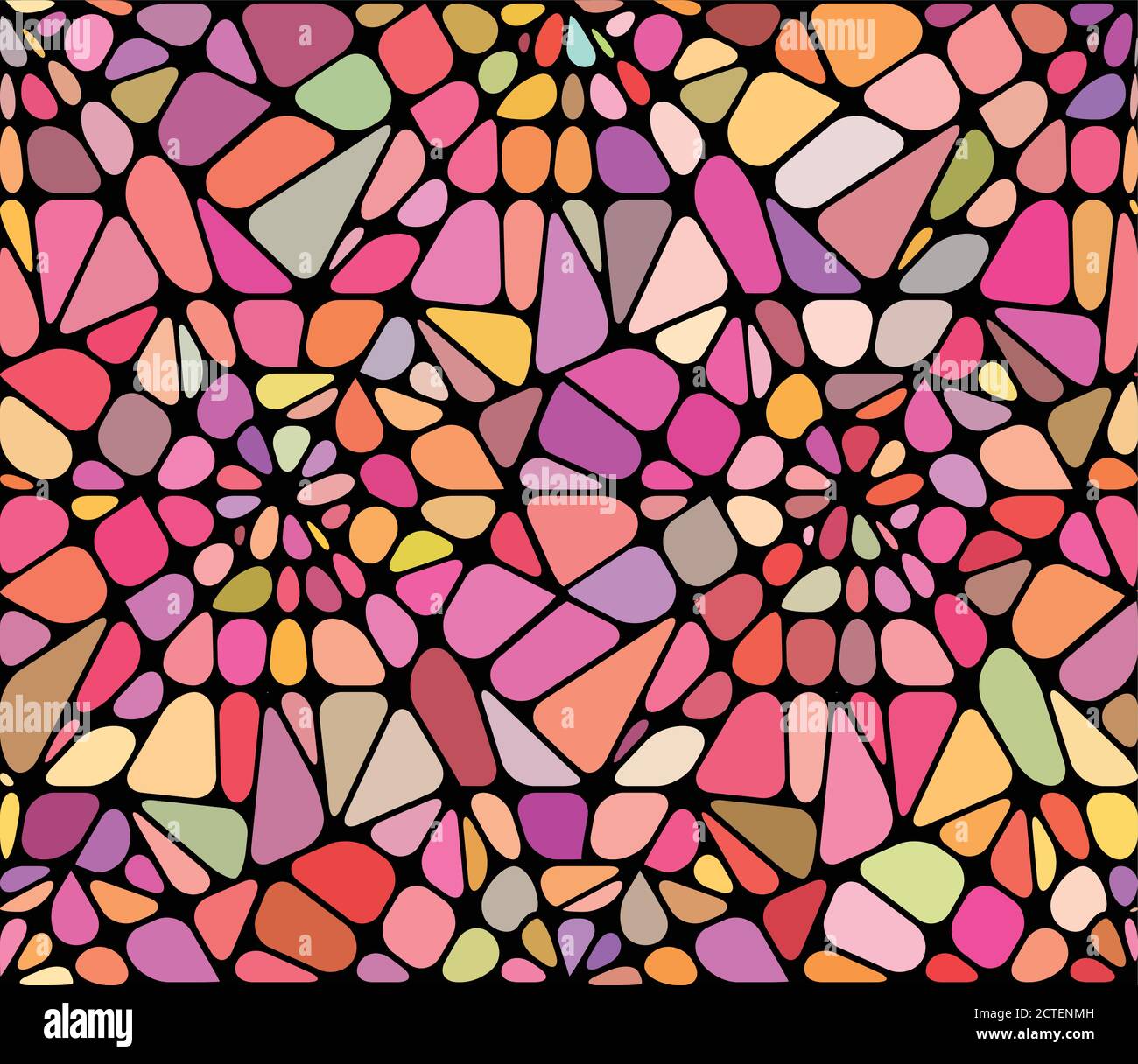 Sfondo vettoriale con vetro colorato rosso rotto. Finestra rotta Illustrazione Vettoriale