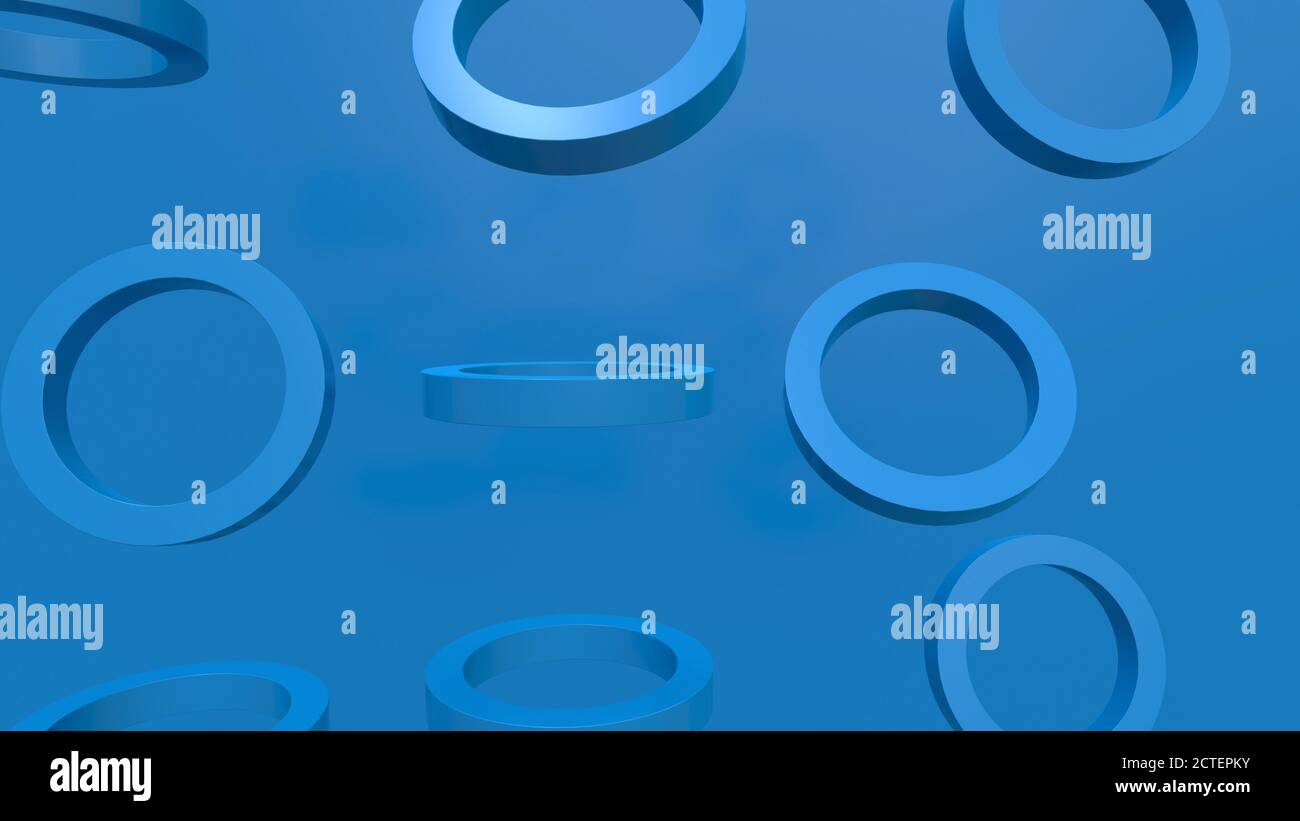Blue Geometric Shapes background , Abstract 3d rendering. Foto Stock