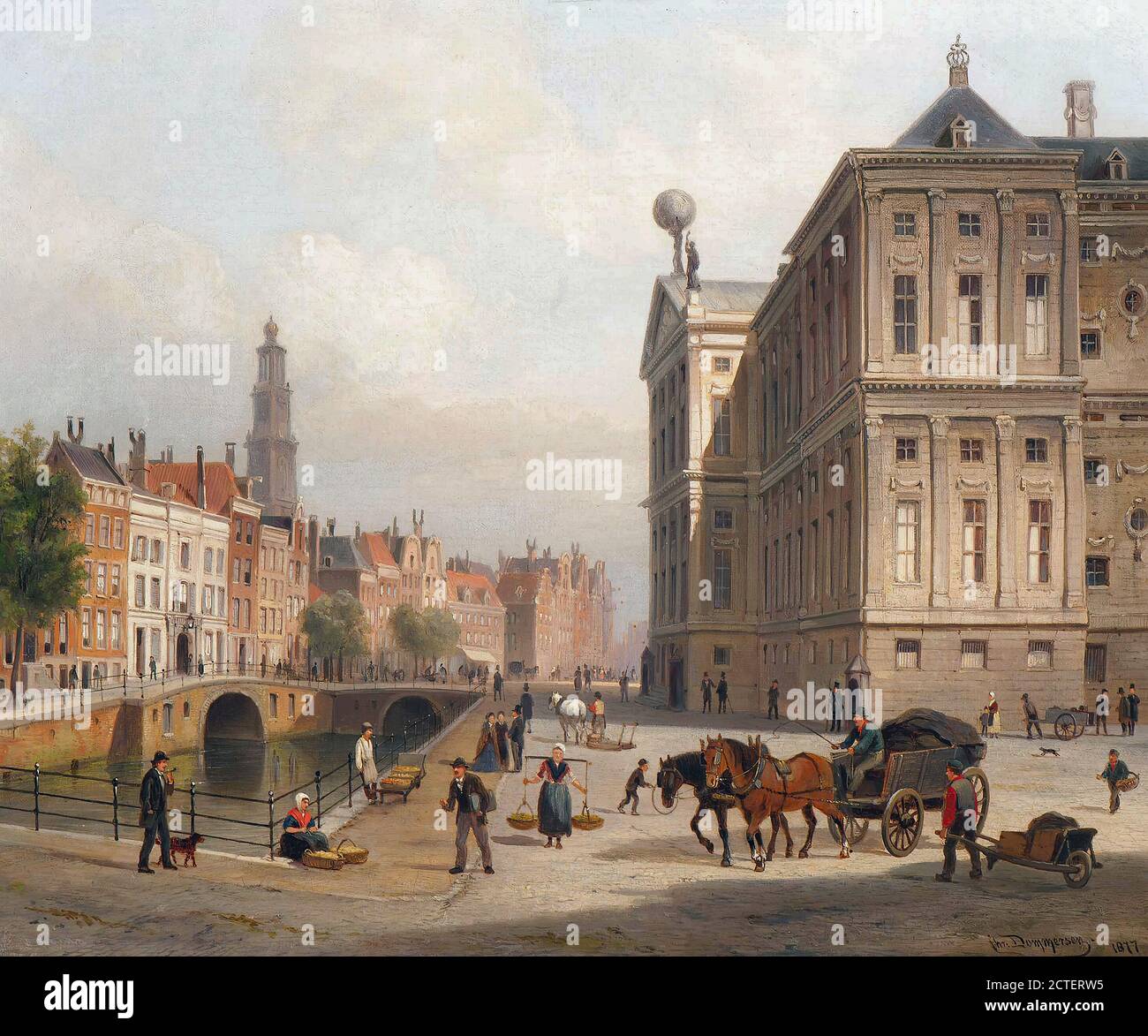 Dommersen Cornelis Christiaan - Paleis Op De Dam Amsterdam - Scuola olandese - 19 ° secolo Foto Stock
