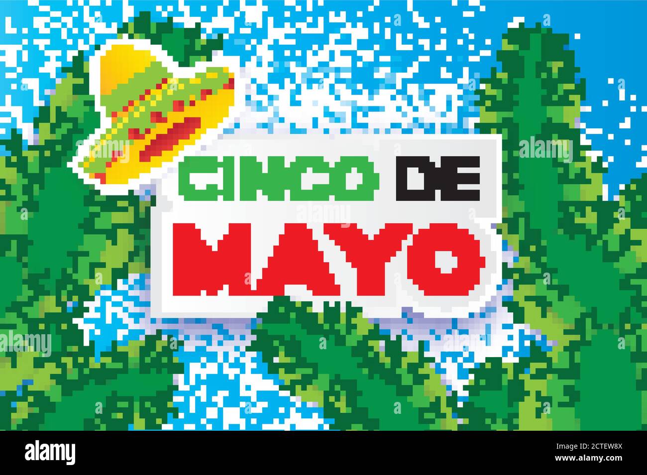 Happy Cinco de Mayo. Origami cappello sombrero messicano, succulenti.  Messico, Carnevale. Sfondo blu con cactus. Di carta tagliato. Testo.  Vettore ill Immagine e Vettoriale - Alamy
